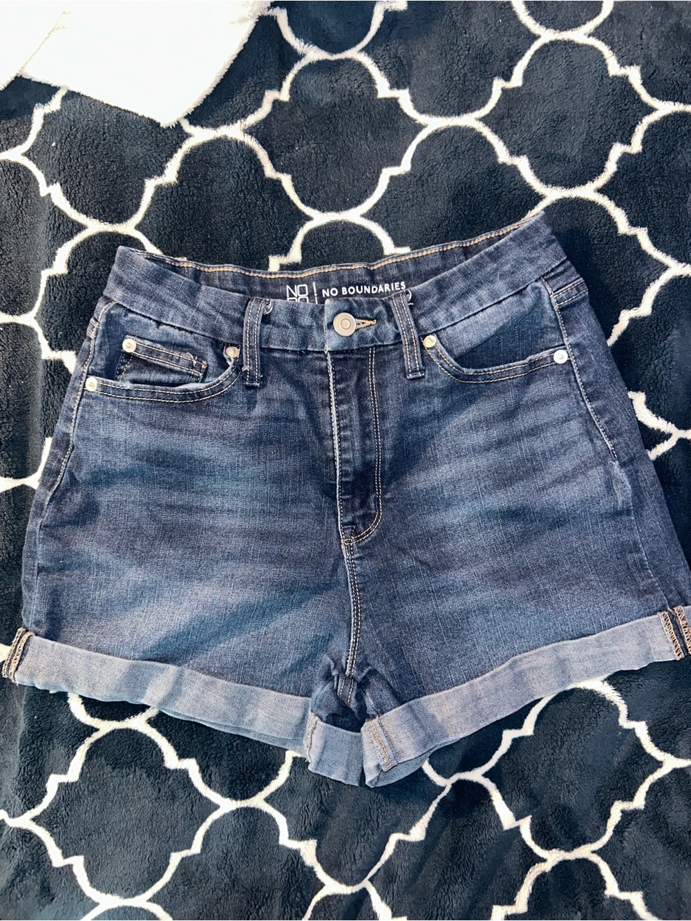 No Boundaries Indigo Roll-Cuff Denim Shorts